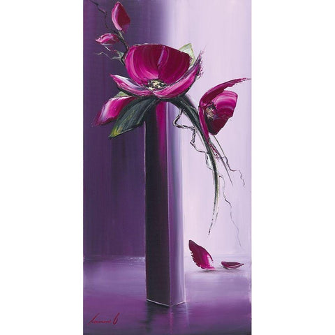 Elegance en mauve I Black Modern Wood Framed Art Print with Double Matting by Tramoni, Oliver