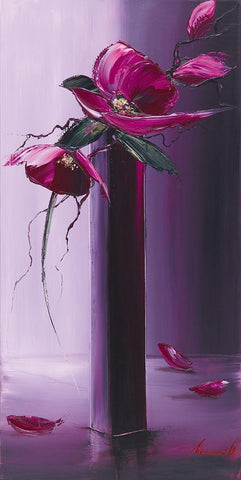 Elegance en mauve II Black Ornate Wood Framed Art Print with Double Matting by Tramoni, Oliver