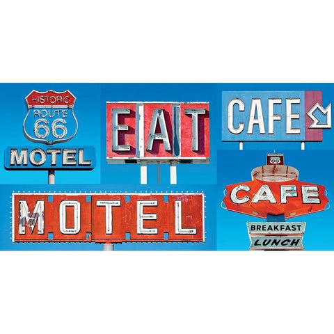 Motel Cafe Black Modern Wood Framed Art Print with Double Matting by BRAUN Studio
