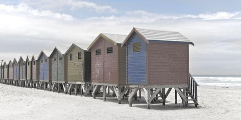 Plage 2 White Modern Wood Framed Art Print with Double Matting by Braun Studio