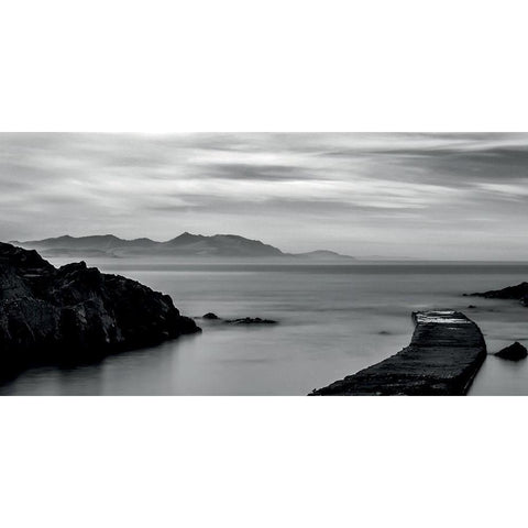 Ponton 4 Black Modern Wood Framed Art Print with Double Matting by Braun Studio