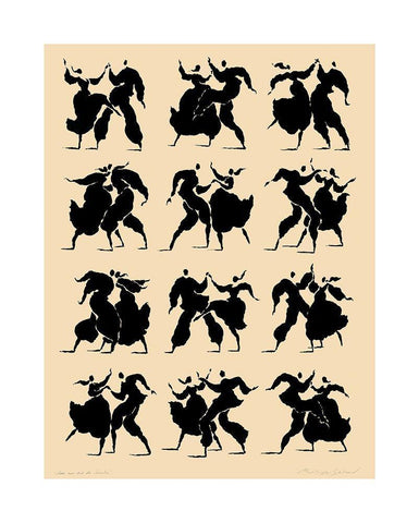 Danse Black Ornate Wood Framed Art Print with Double Matting by Geraud, Philippe