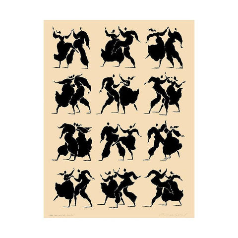 Danse Black Modern Wood Framed Art Print with Double Matting by Geraud, Philippe