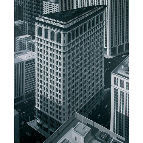 Flatiron   White Modern Wood Framed Art Print by Peyret, Eric