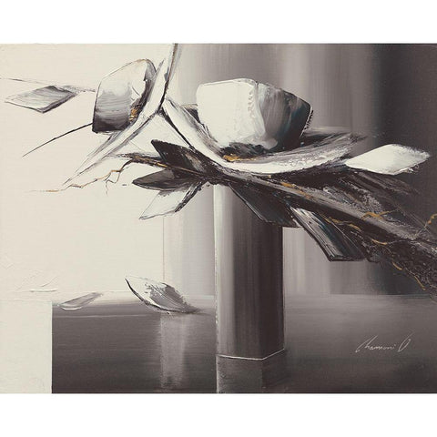 Bouquet gris II Black Modern Wood Framed Art Print with Double Matting by Tramoni, Oliver