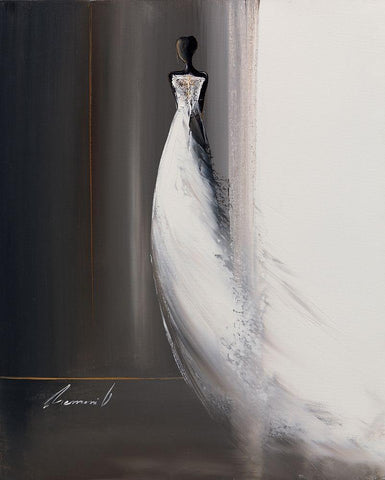 Silhouette feminine II Black Ornate Wood Framed Art Print with Double Matting by Tramoni, Oliver