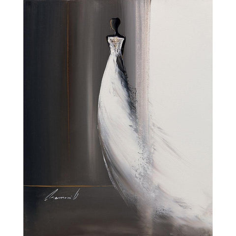 Silhouette feminine II White Modern Wood Framed Art Print by Tramoni, Oliver