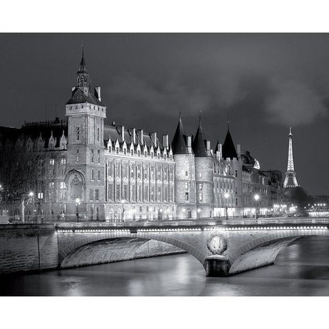 La Conciergerie Black Modern Wood Framed Art Print with Double Matting by Carrara, Antoine