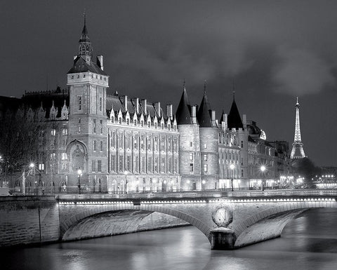 La Conciergerie White Modern Wood Framed Art Print with Double Matting by Carrara, Antoine