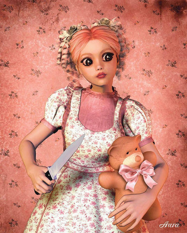 Chaotic Kitty White Modern Wood Framed Art Print with Double Matting by Aura