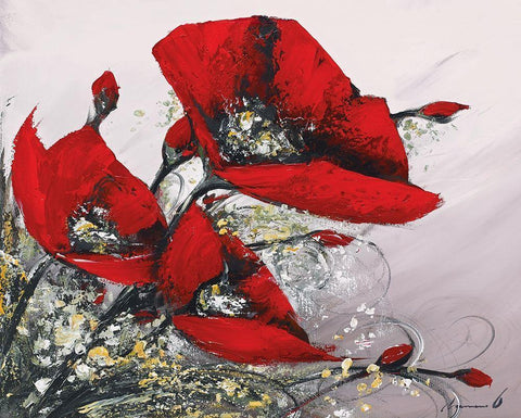 Bouquet de coquelicots III Black Ornate Wood Framed Art Print with Double Matting by Tramoni, Oliver