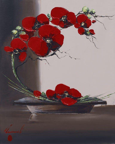 Panache dorchideÂ´es I Black Ornate Wood Framed Art Print with Double Matting by Tramoni, Oliver