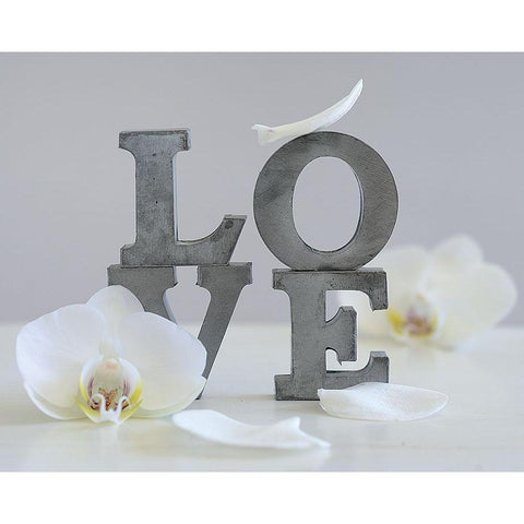 Love Grey II White Modern Wood Framed Art Print by Chatelain, Sonia