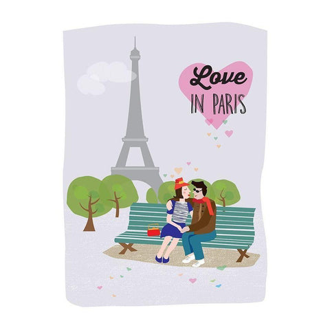 Love in Paris White Modern Wood Framed Art Print by Braun Studio