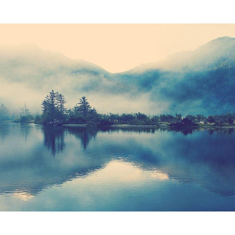 Blue lake Black Modern Wood Framed Art Print by Braun Studio