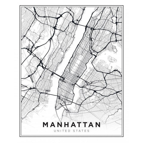 Manhattan Black Modern Wood Framed Art Print with Double Matting by Braun Studio