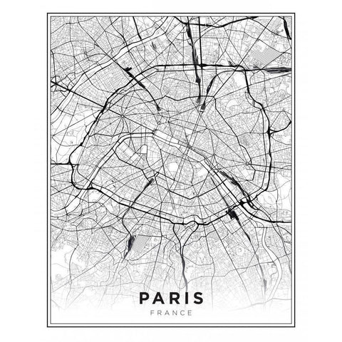 Paris Black Modern Wood Framed Art Print with Double Matting by Braun Studio