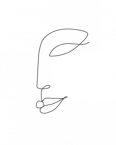 Smile White Modern Wood Framed Art Print with Double Matting by Braun Studio