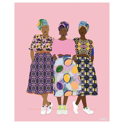 Girlzband Black Modern Wood Framed Art Print by BRAUN Studio