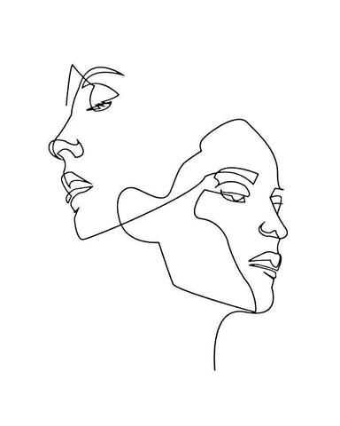 Visages Black Ornate Wood Framed Art Print with Double Matting by BRAUN Studio