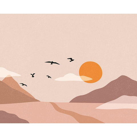 Terre de Feu II Black Modern Wood Framed Art Print by BRAUN Studio