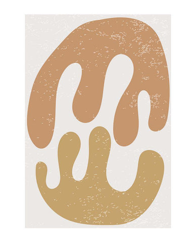 Feuille 2 White Modern Wood Framed Art Print with Double Matting by BRAUN Studio