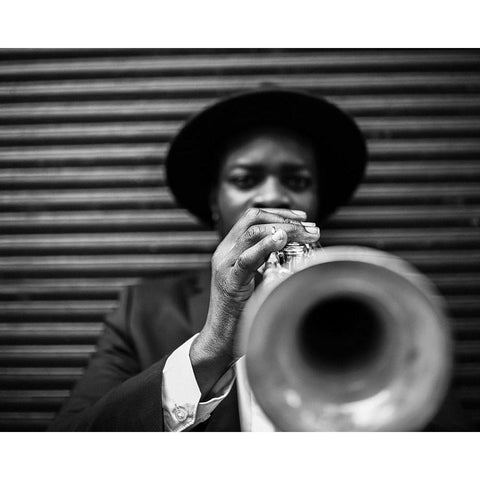 Trumpet White Modern Wood Framed Art Print by BRAUN Studio