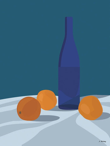 Dubussy - Orangeade White Modern Wood Framed Art Print with Double Matting by Dubussy