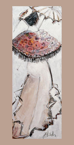 Arlesienne a lombrelle I Black Ornate Wood Framed Art Print with Double Matting by Monteiller, Jean-Francois