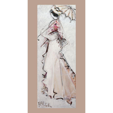 Arlesienne a lombrelle II White Modern Wood Framed Art Print by Monteiller, Jean-Francois