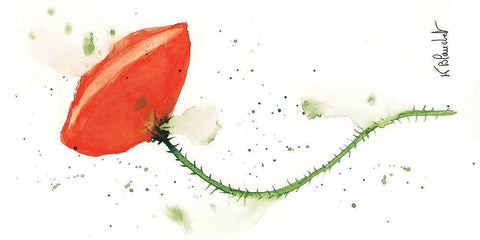 Coquelicot solo I White Modern Wood Framed Art Print with Double Matting by Blanchet, Karl