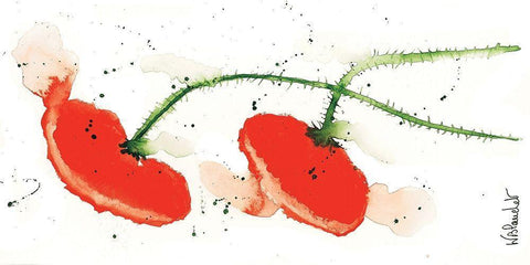 Parade coquelicots I Black Ornate Wood Framed Art Print with Double Matting by Blanchet, Karl