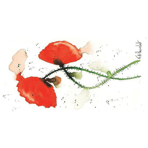 Parade coquelicots II Black Modern Wood Framed Art Print with Double Matting by Blanchet, Karl