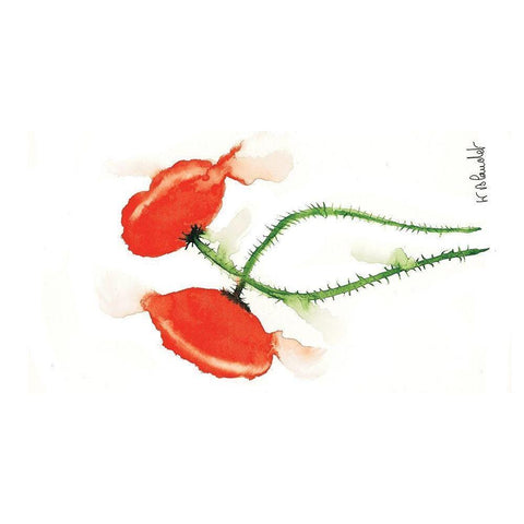 Parade coquelicots IV Black Modern Wood Framed Art Print by Blanchet, Karl