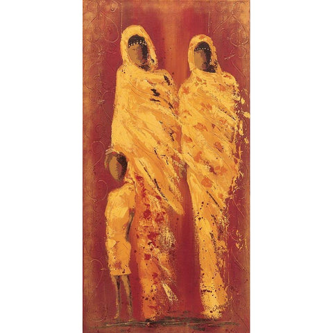 Femmes marocaines II White Modern Wood Framed Art Print by Johanna