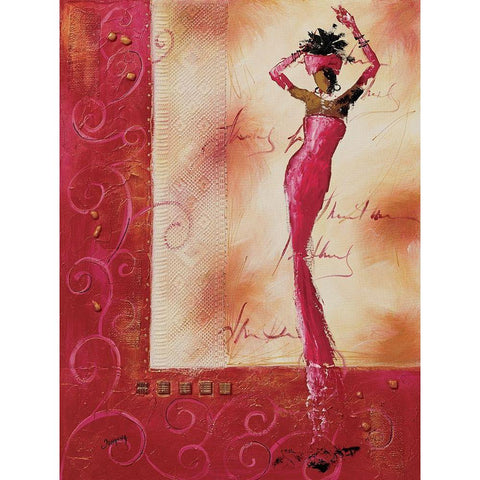 Allez venez danser I White Modern Wood Framed Art Print by Johanna