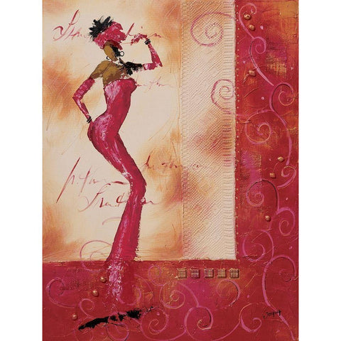 Allez venez danser II Black Modern Wood Framed Art Print with Double Matting by Johanna