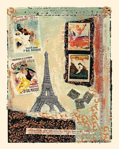 Paris festif White Modern Wood Framed Art Print with Double Matting by Sigrid, M.