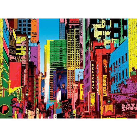 Broadway II Black Modern Wood Framed Art Print with Double Matting by Potron, Geraldine