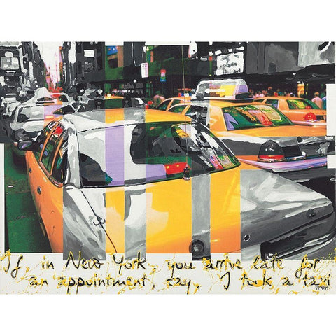 Say I took a taxi Black Modern Wood Framed Art Print with Double Matting by Gachaga, Vincent