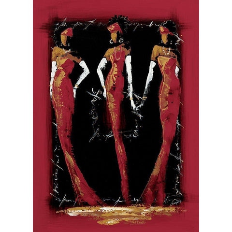 Elegantes II Black Modern Wood Framed Art Print with Double Matting by Johanna