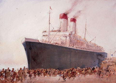 Embarquement I Black Ornate Wood Framed Art Print with Double Matting by Letestu, Yann