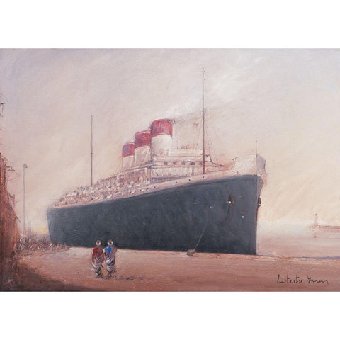 Embarquement II White Modern Wood Framed Art Print by Letestu, Yann