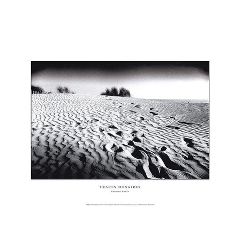 Traces dunaires Black Modern Wood Framed Art Print with Double Matting by Bazin, Emmanuel