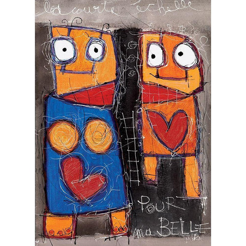 Pour ma belle White Modern Wood Framed Art Print by Mika