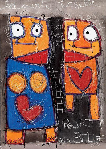 Pour ma belle Black Ornate Wood Framed Art Print with Double Matting by Mika