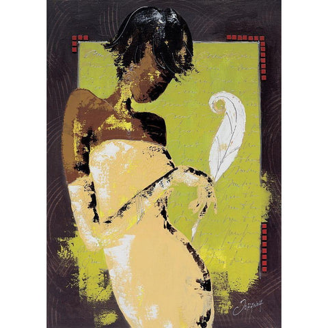 La lettre damour I Black Modern Wood Framed Art Print with Double Matting by Johanna