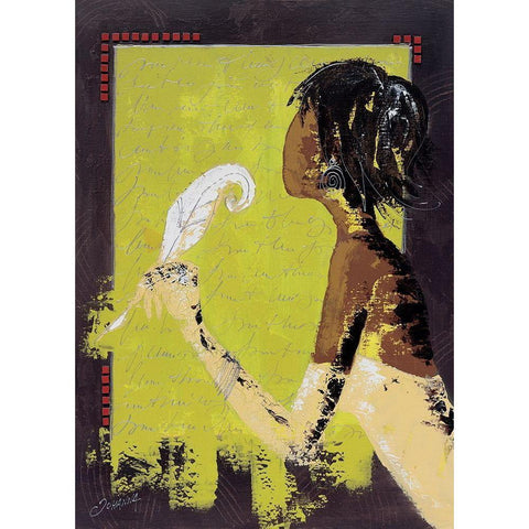 La lettre damour II White Modern Wood Framed Art Print by Johanna