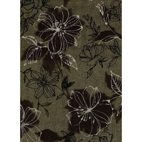 Floral I Black Modern Wood Framed Art Print with Double Matting by Antoinette et, Freddy