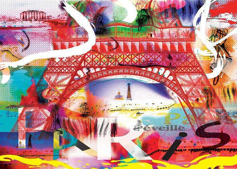 Paris seveille White Modern Wood Framed Art Print with Double Matting by Kaly